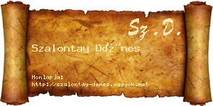 Szalontay Dénes névjegykártya
