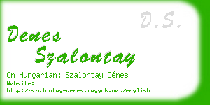denes szalontay business card